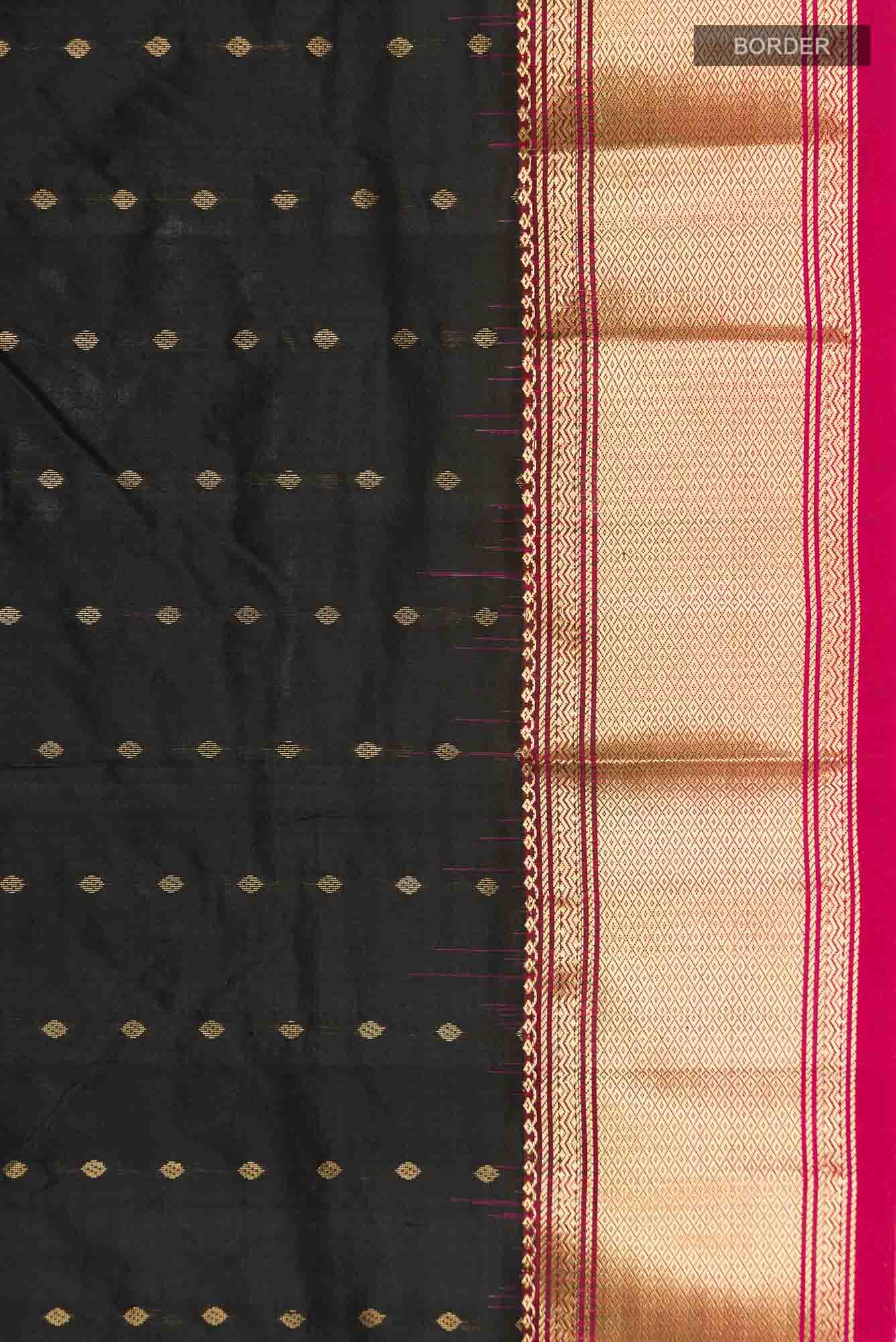 Black Bangalore Silk Saree