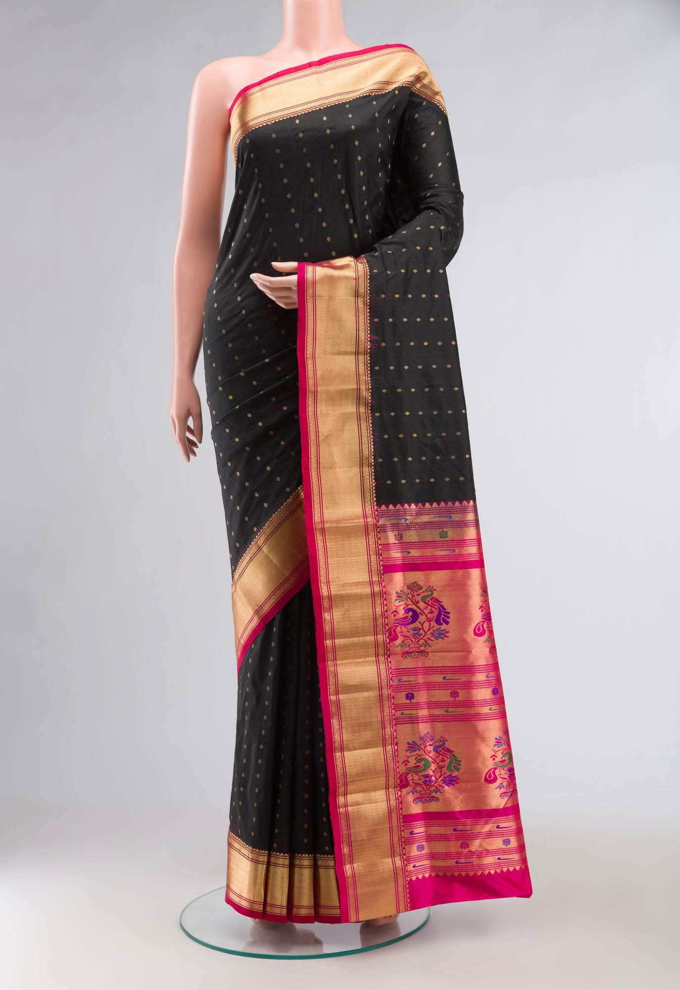 Black Bangalore Silk Saree