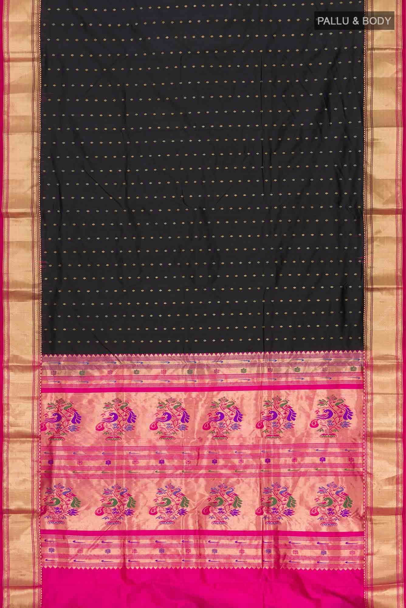 Black Bangalore Silk Saree