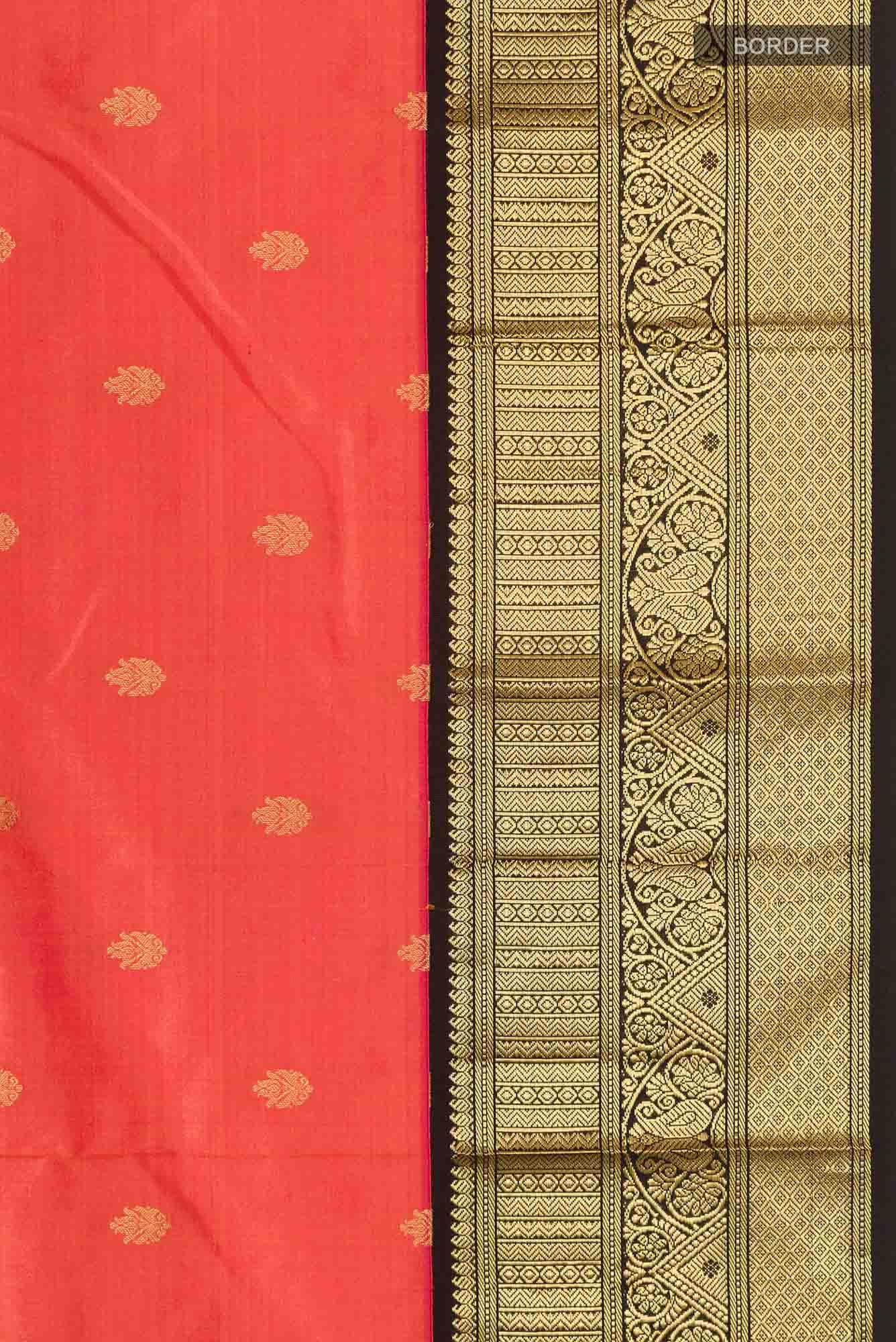 Orange Bangalore Silk Saree
