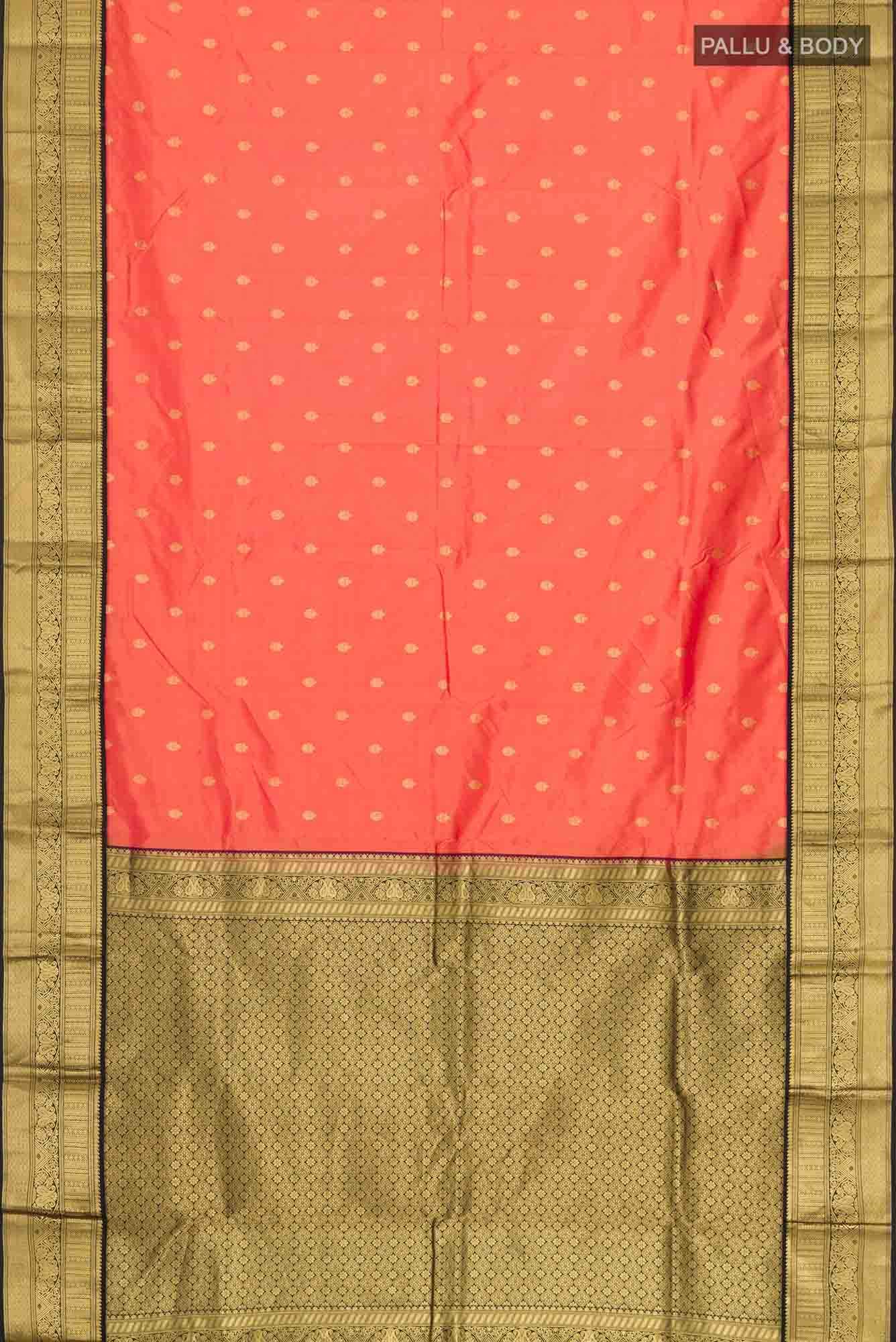 Orange Bangalore Silk Saree