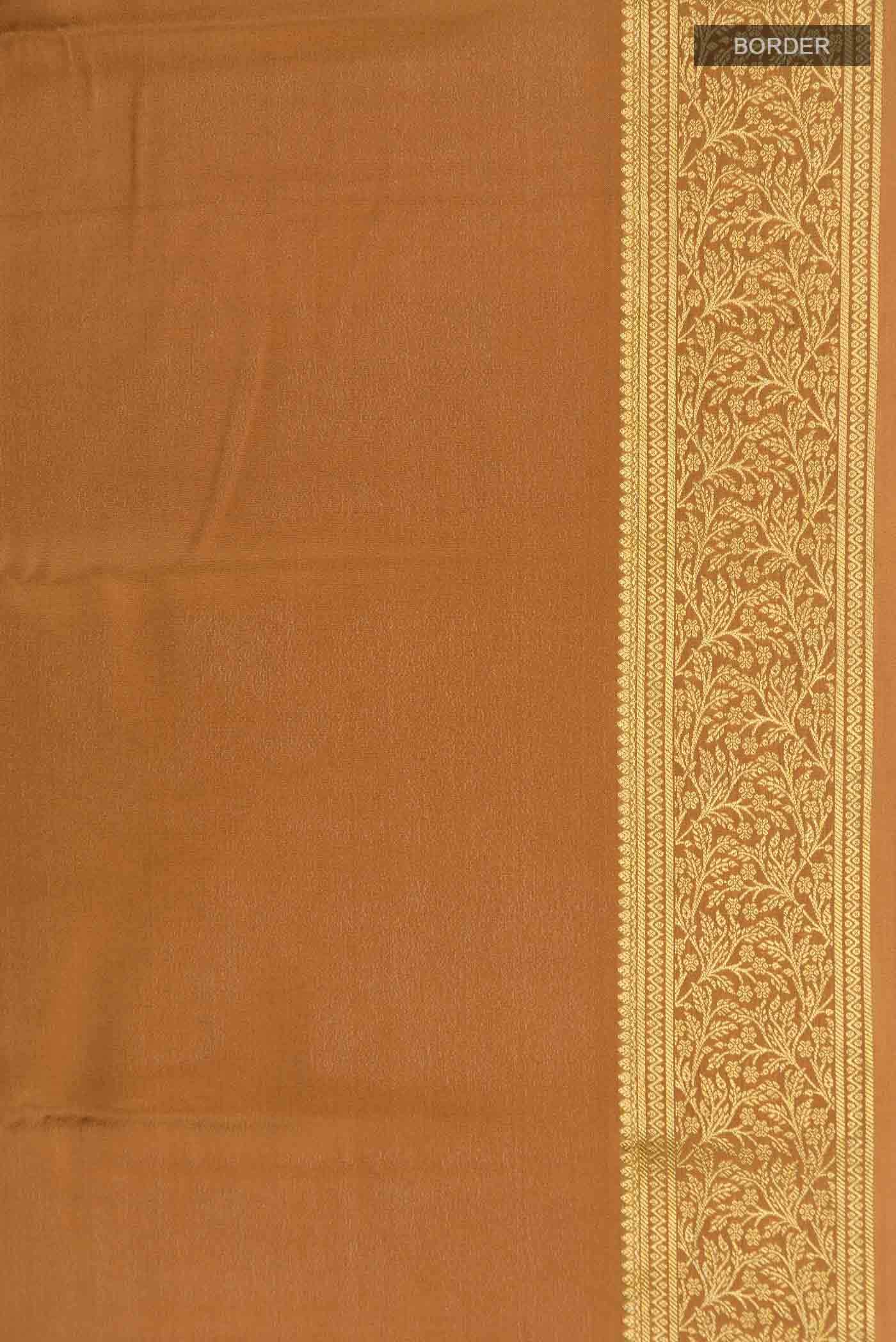 Brown Mysore Crepe Saree