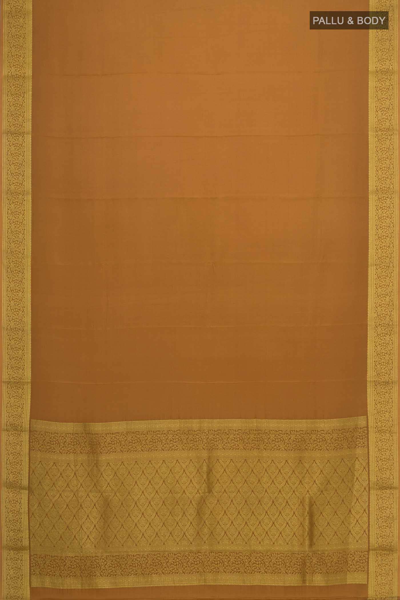 Brown Mysore Crepe Saree
