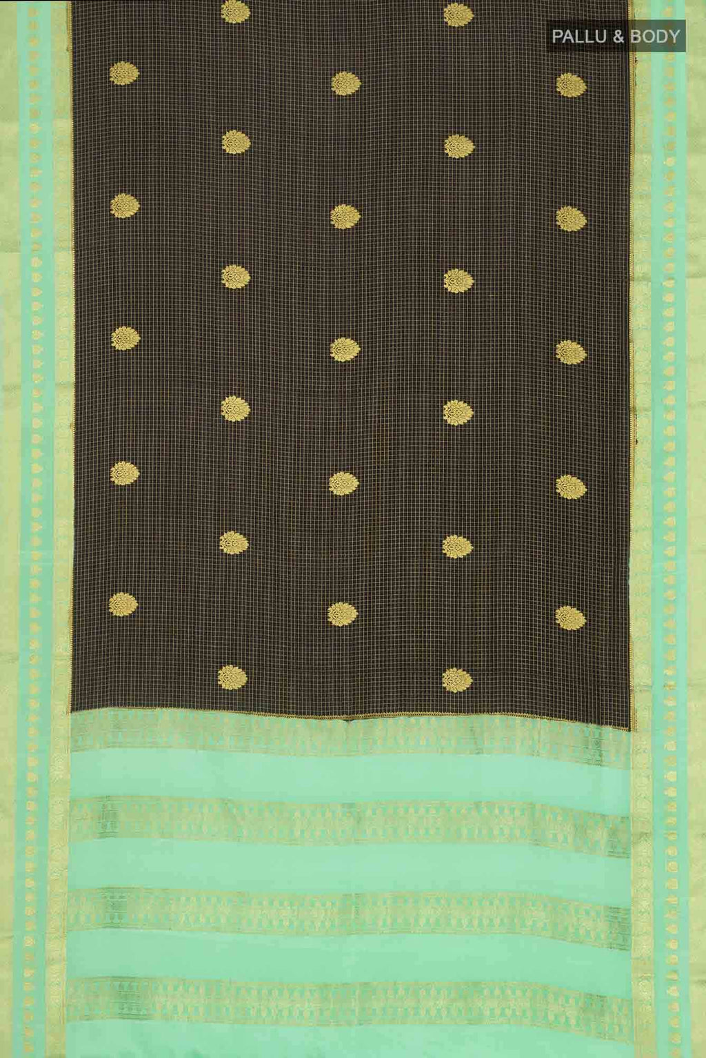 Black Mysore Crepe Saree