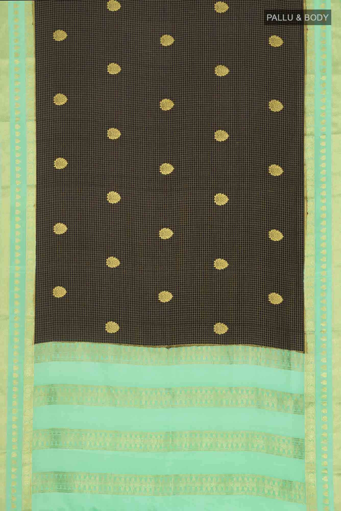 Black Mysore Crepe Saree