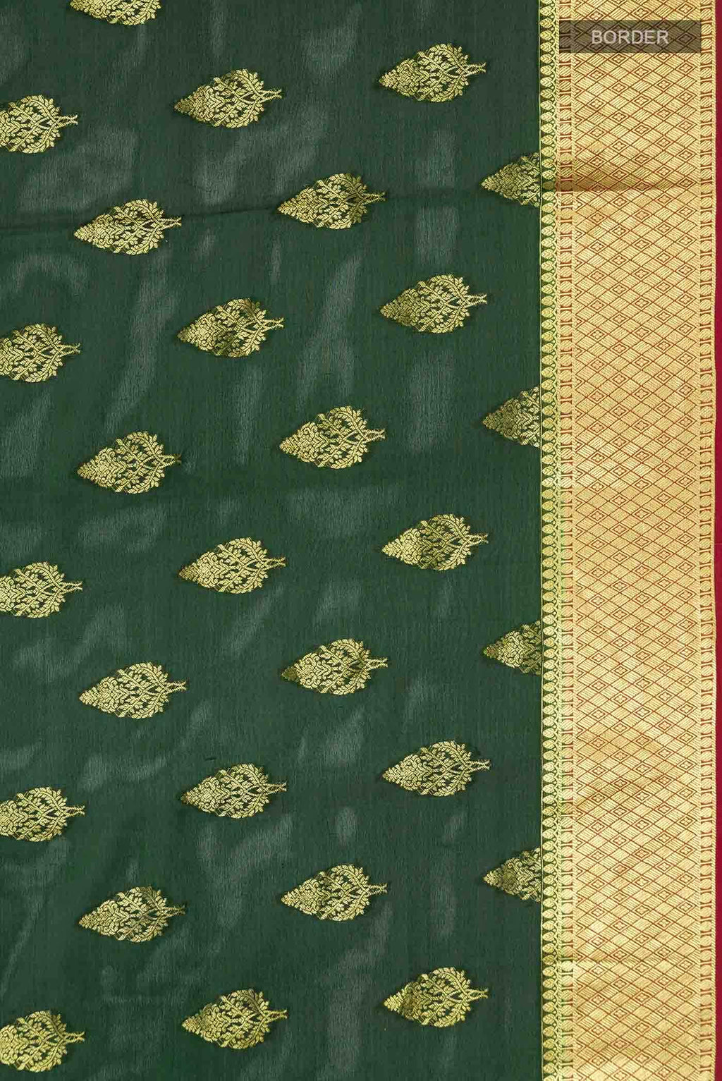 Bottle Green Mysore Crepe Saree