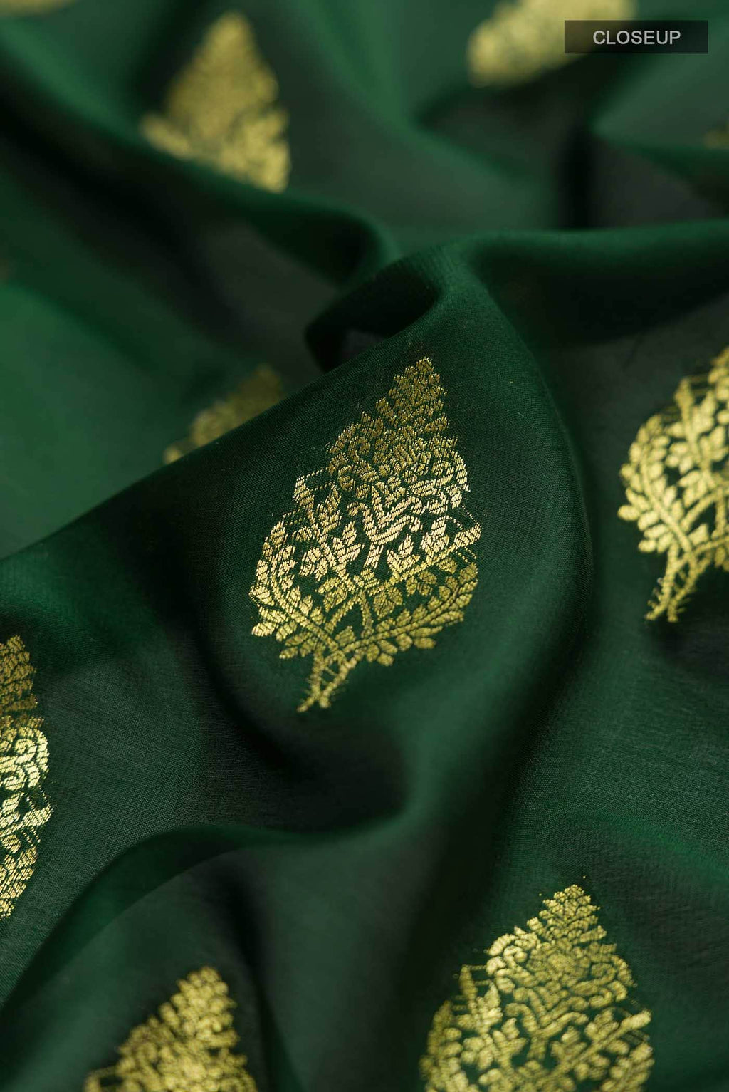 Bottle Green Mysore Crepe Saree