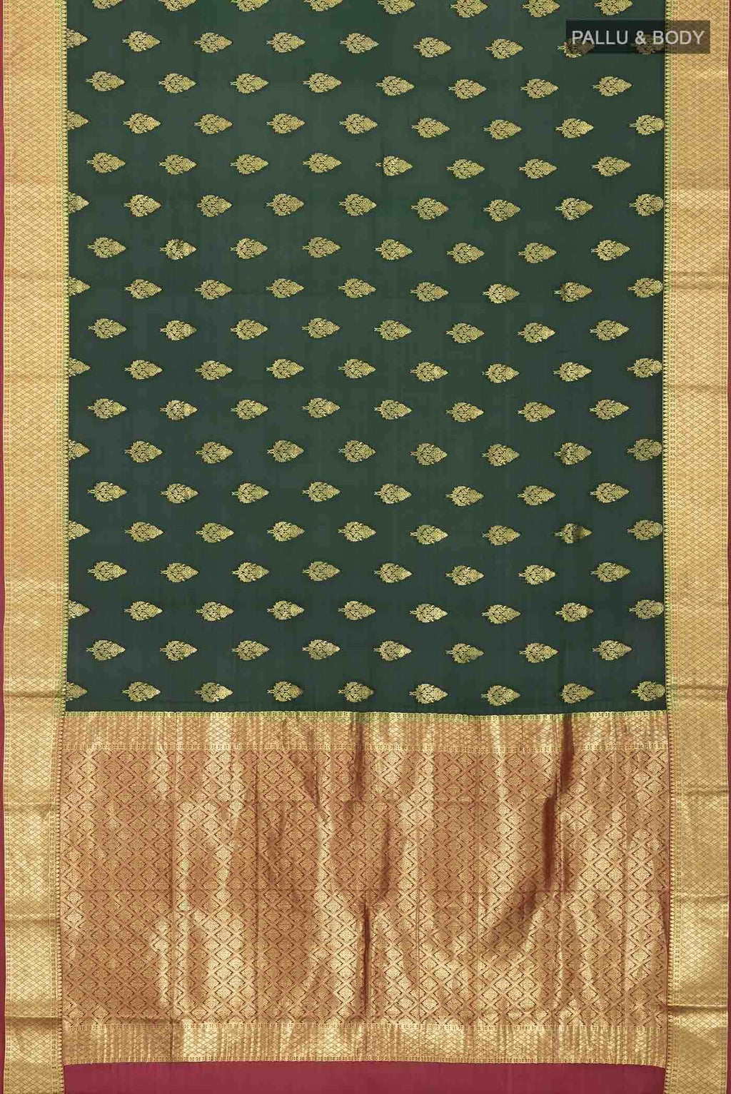 Bottle Green Mysore Crepe Saree