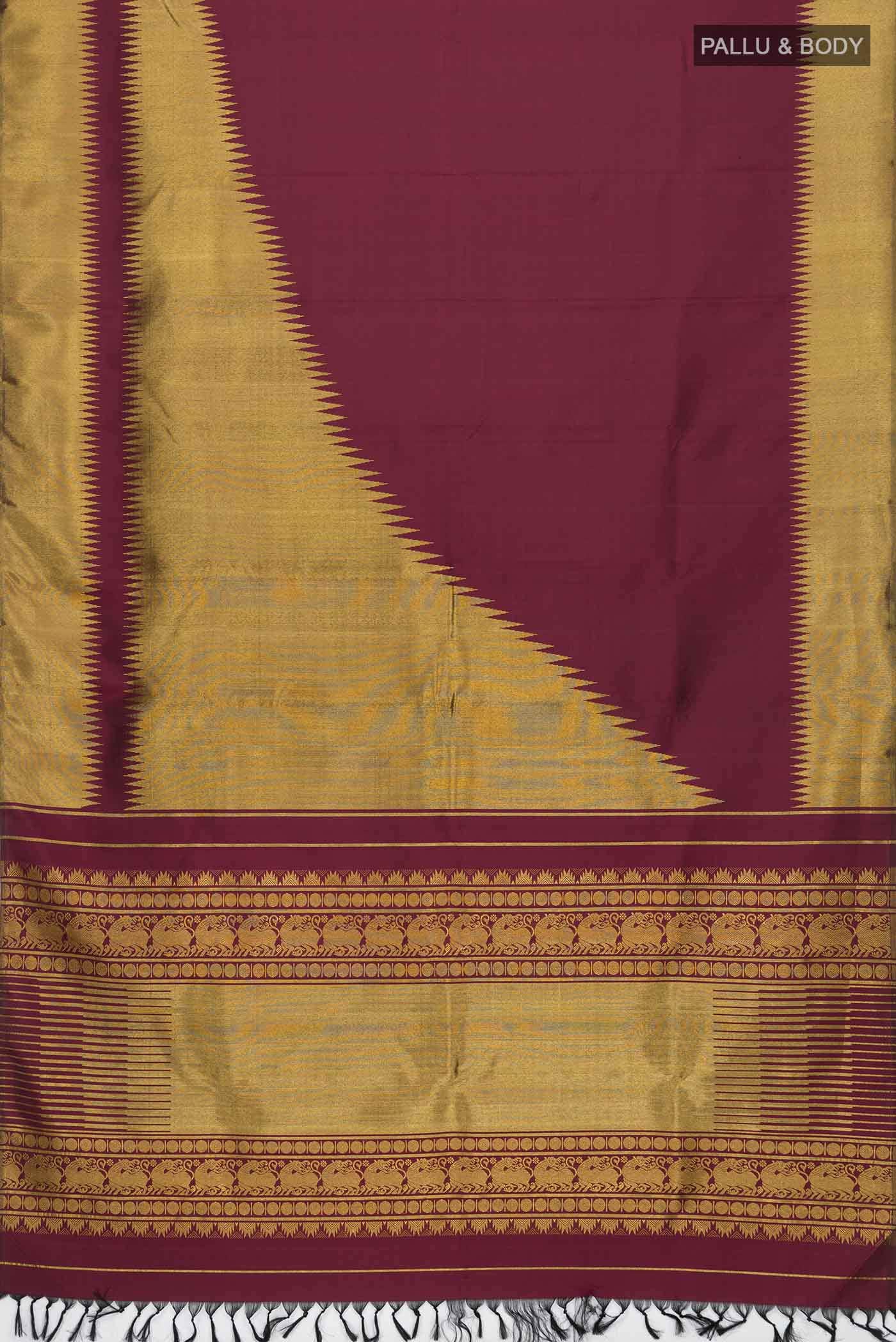 Maroon Kanchipuram Silk Saree