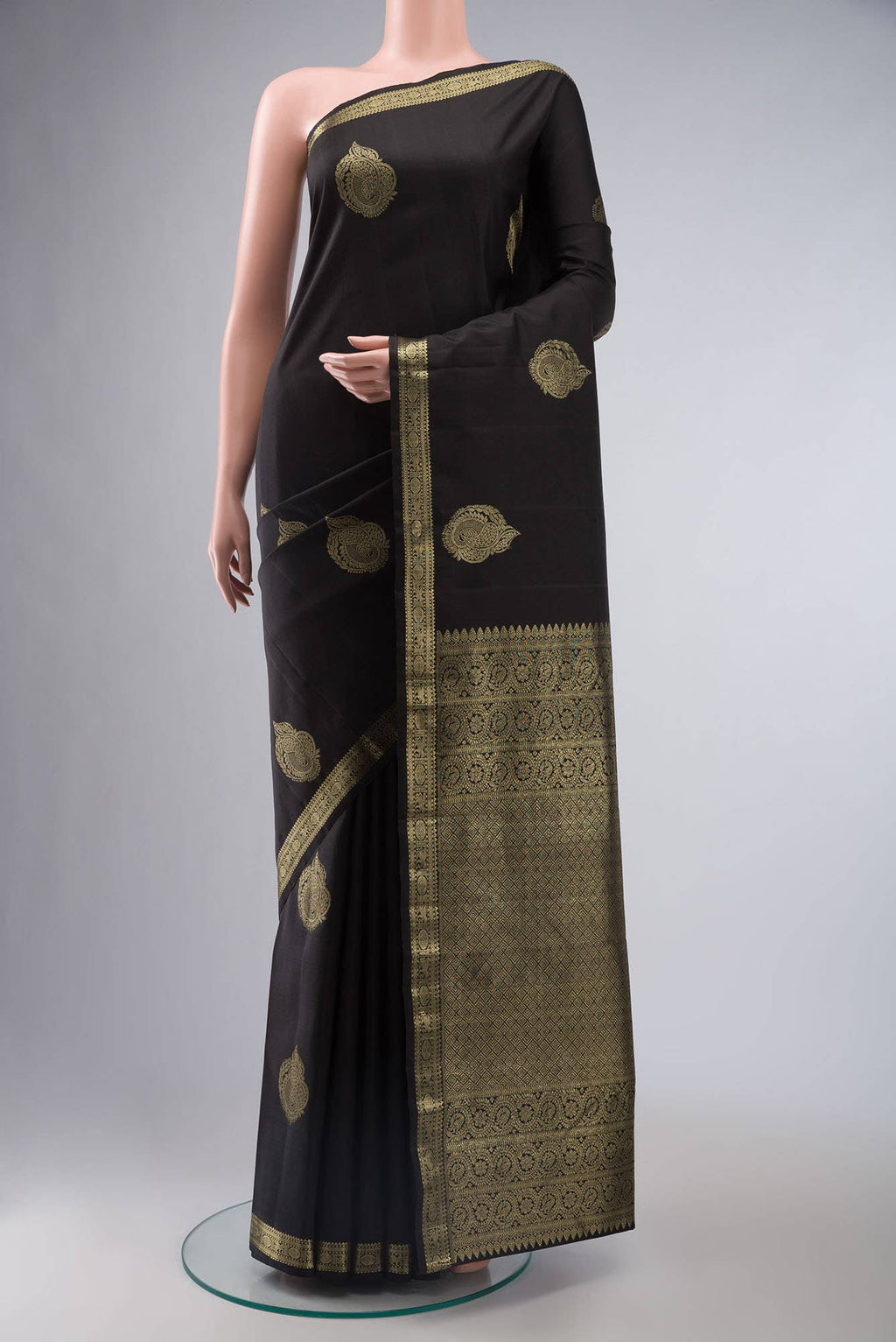 Black Kanchipuram Silk Saree
