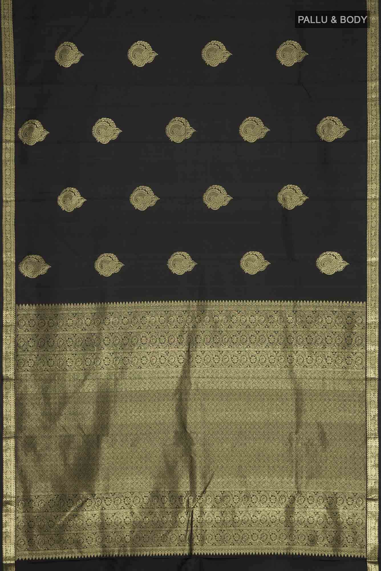 Black Kanchipuram Silk Saree