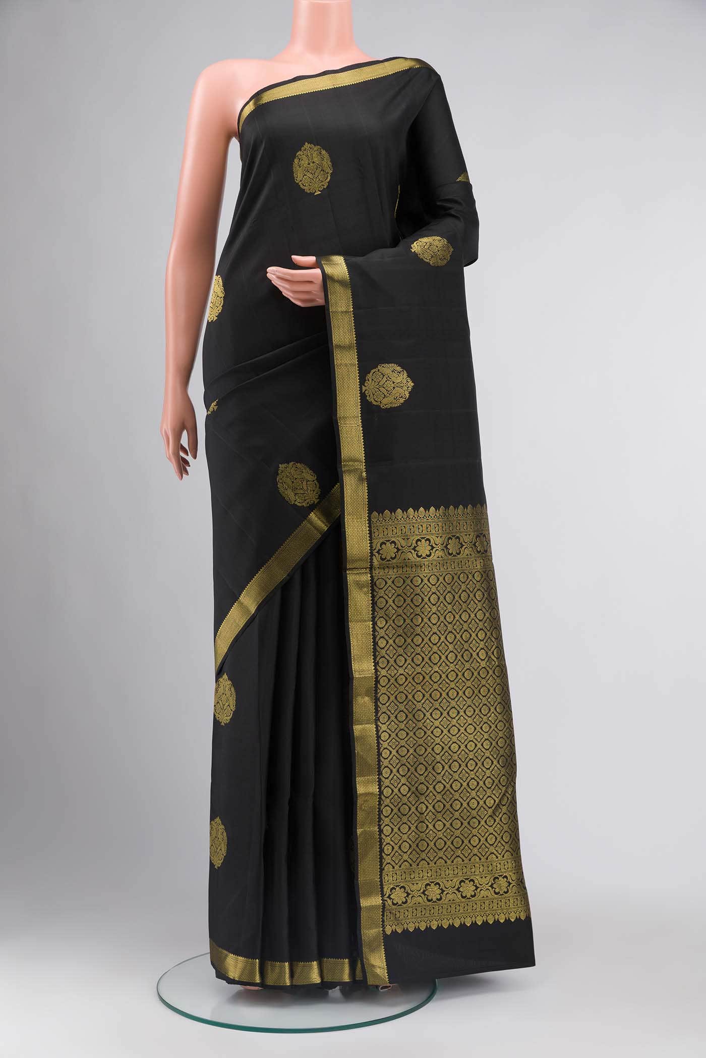 Black Kanchipuram Silk Saree