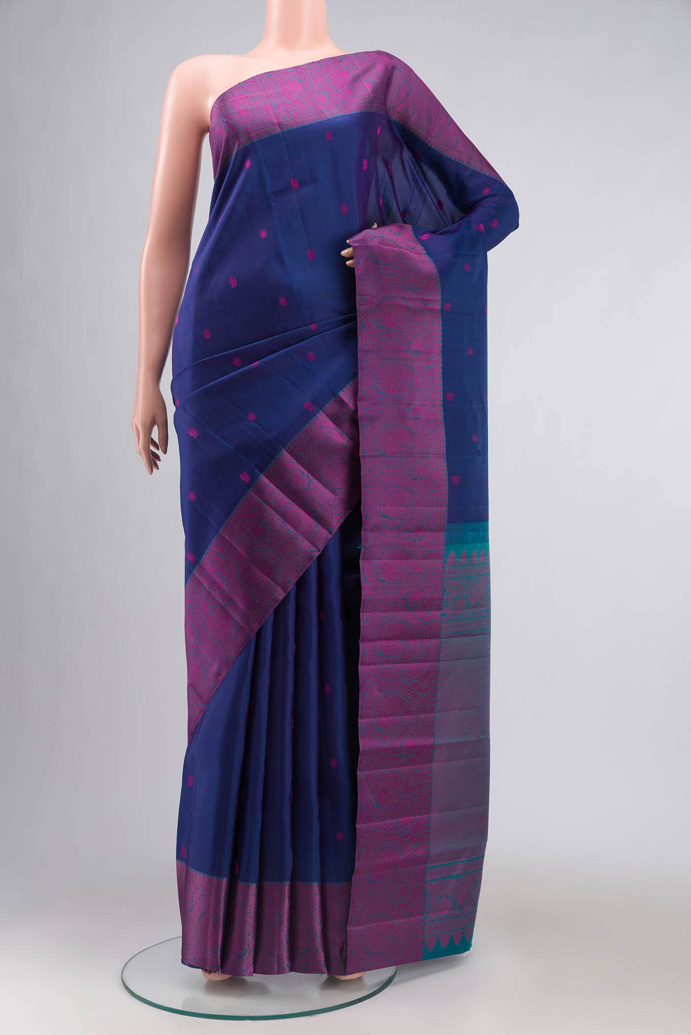 Blue Kanchipuram Silk Saree