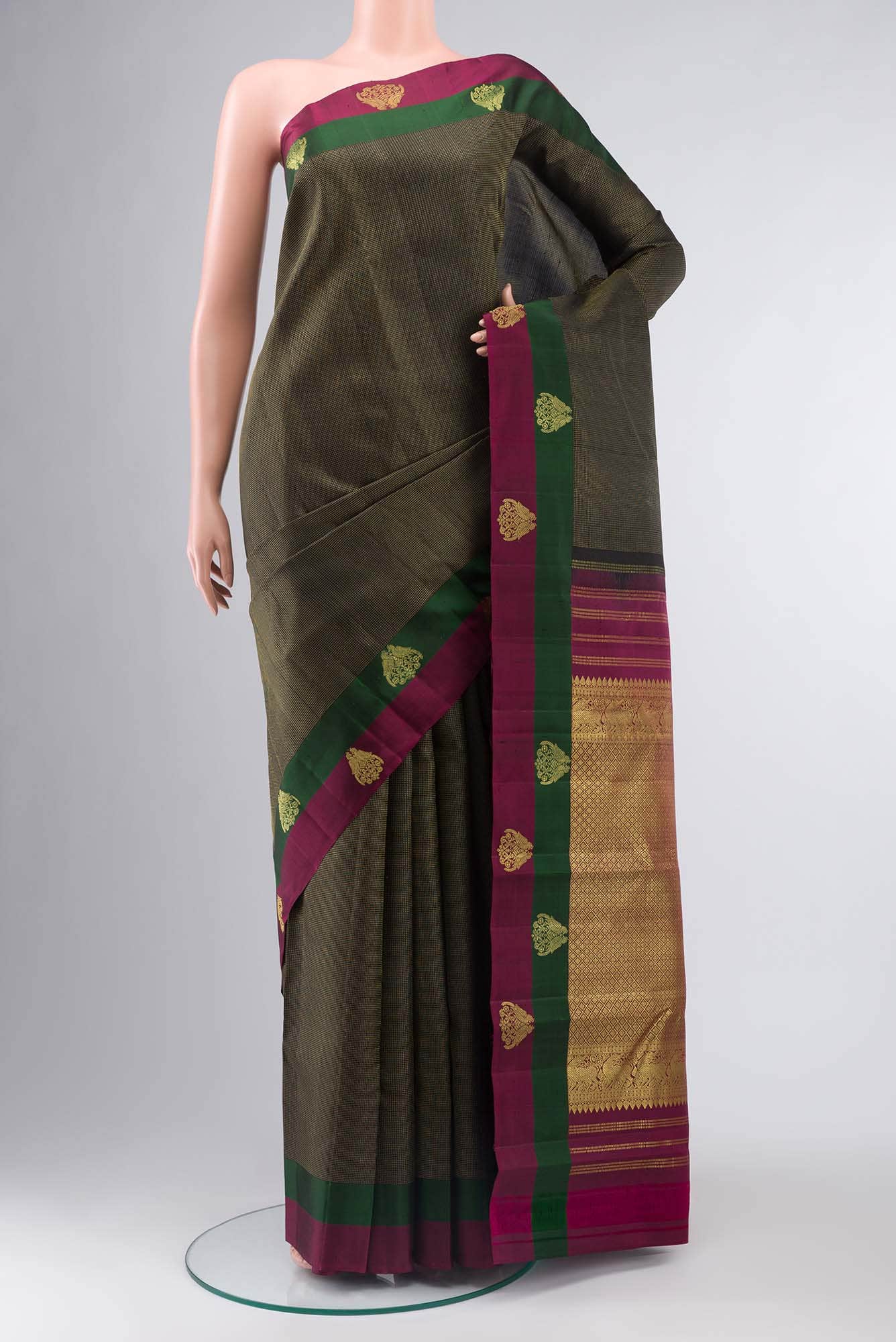 Black Kanchipuram Silk Saree