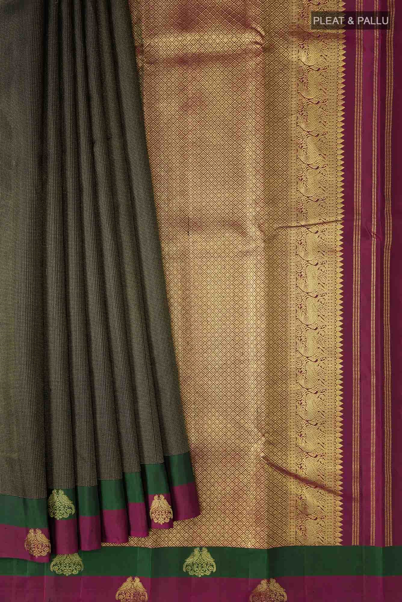 Black Kanchipuram Silk Saree
