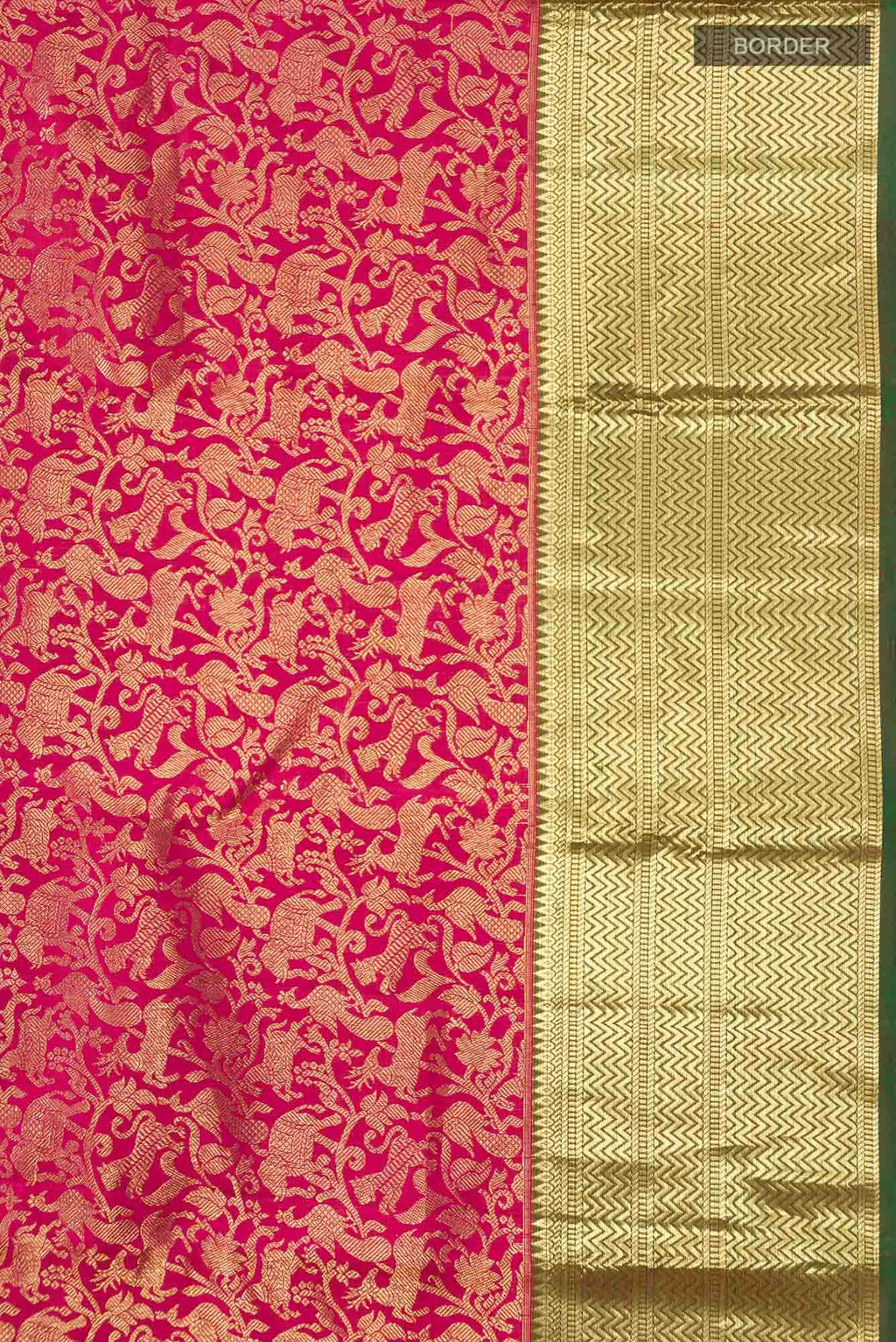 Dark Pink Kanchipuram Silk Saree