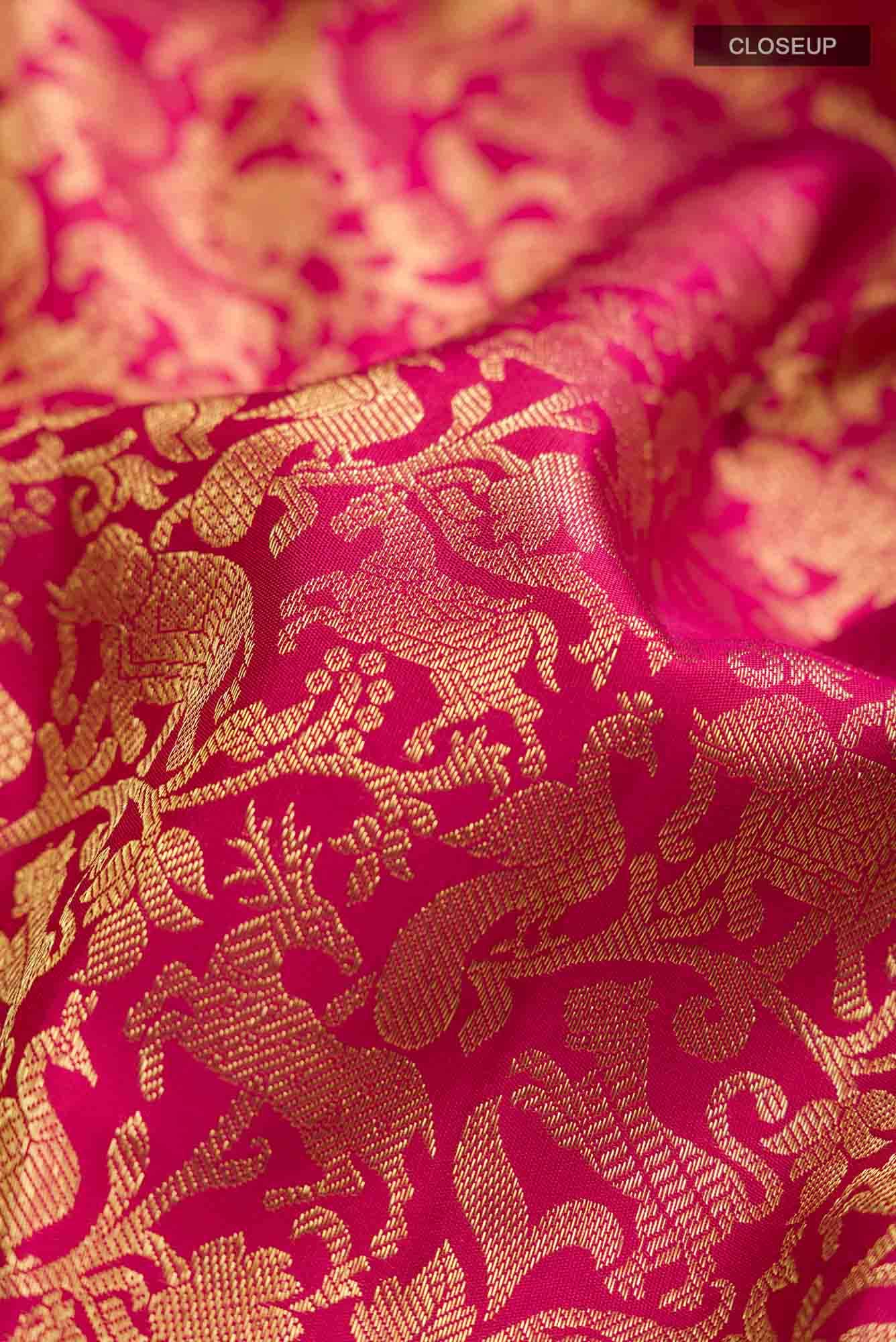 Dark Pink Kanchipuram Silk Saree