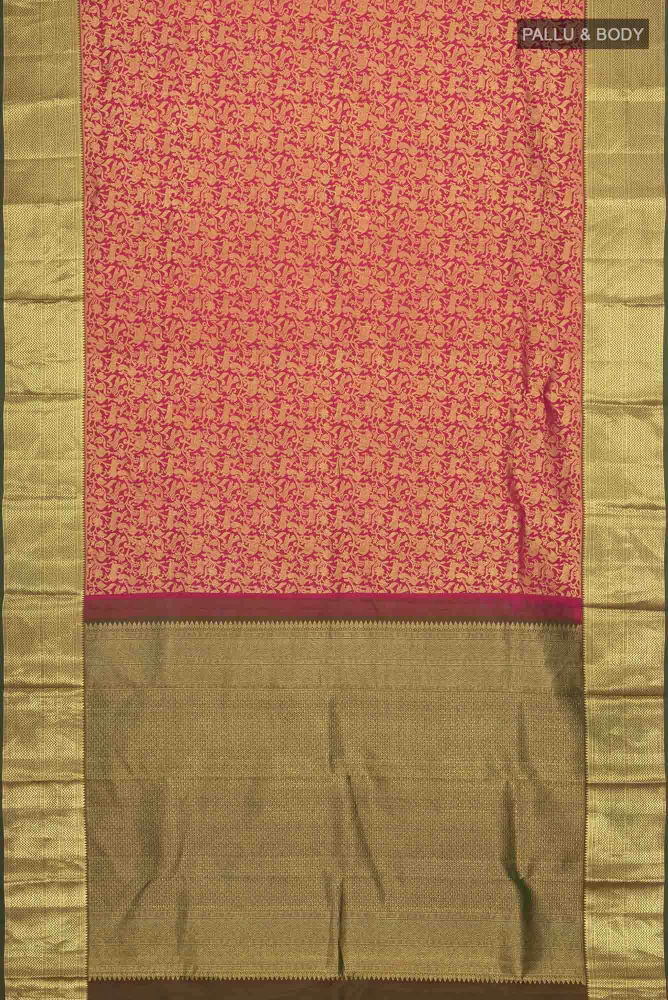 Dark Pink Kanchipuram Silk Saree