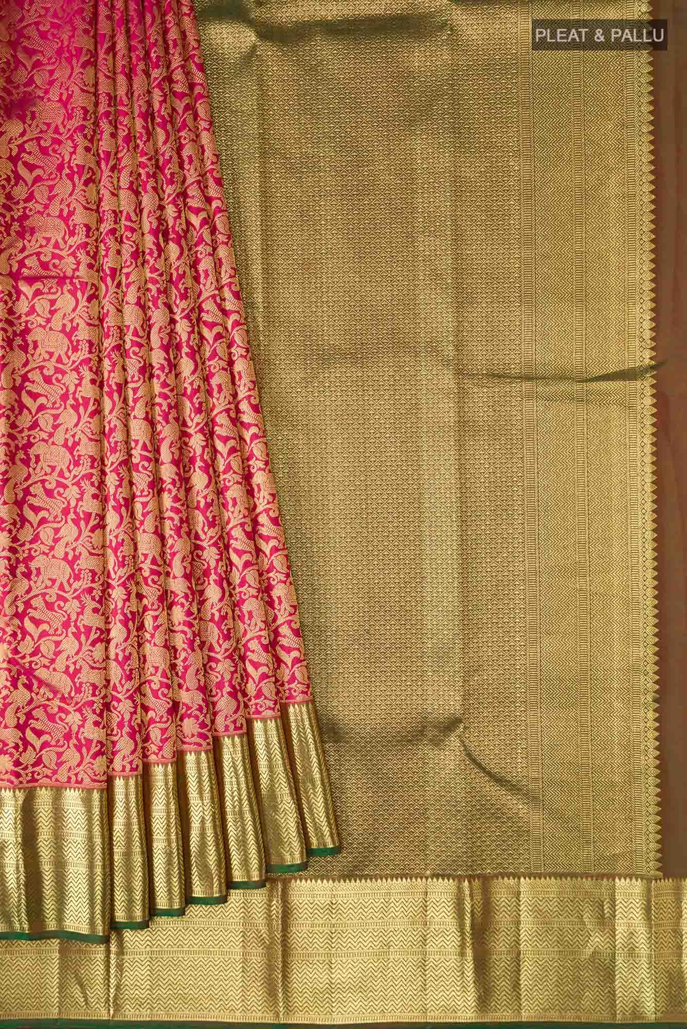 Dark Pink Kanchipuram Silk Saree