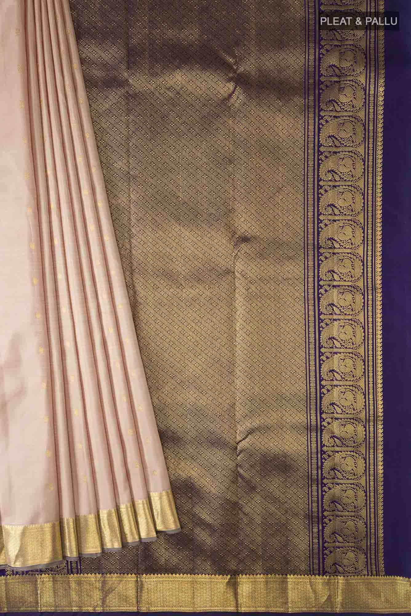 Beige Kanchipuram Silk Saree
