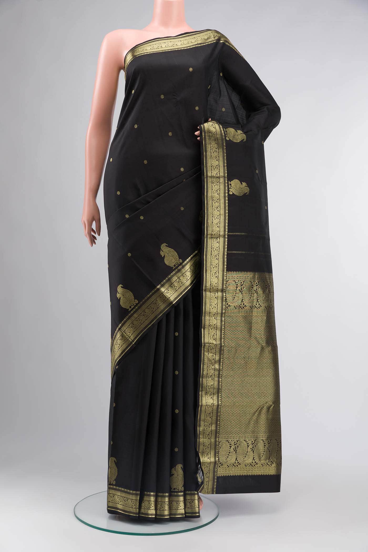 Black Kanchipuram Silk Saree