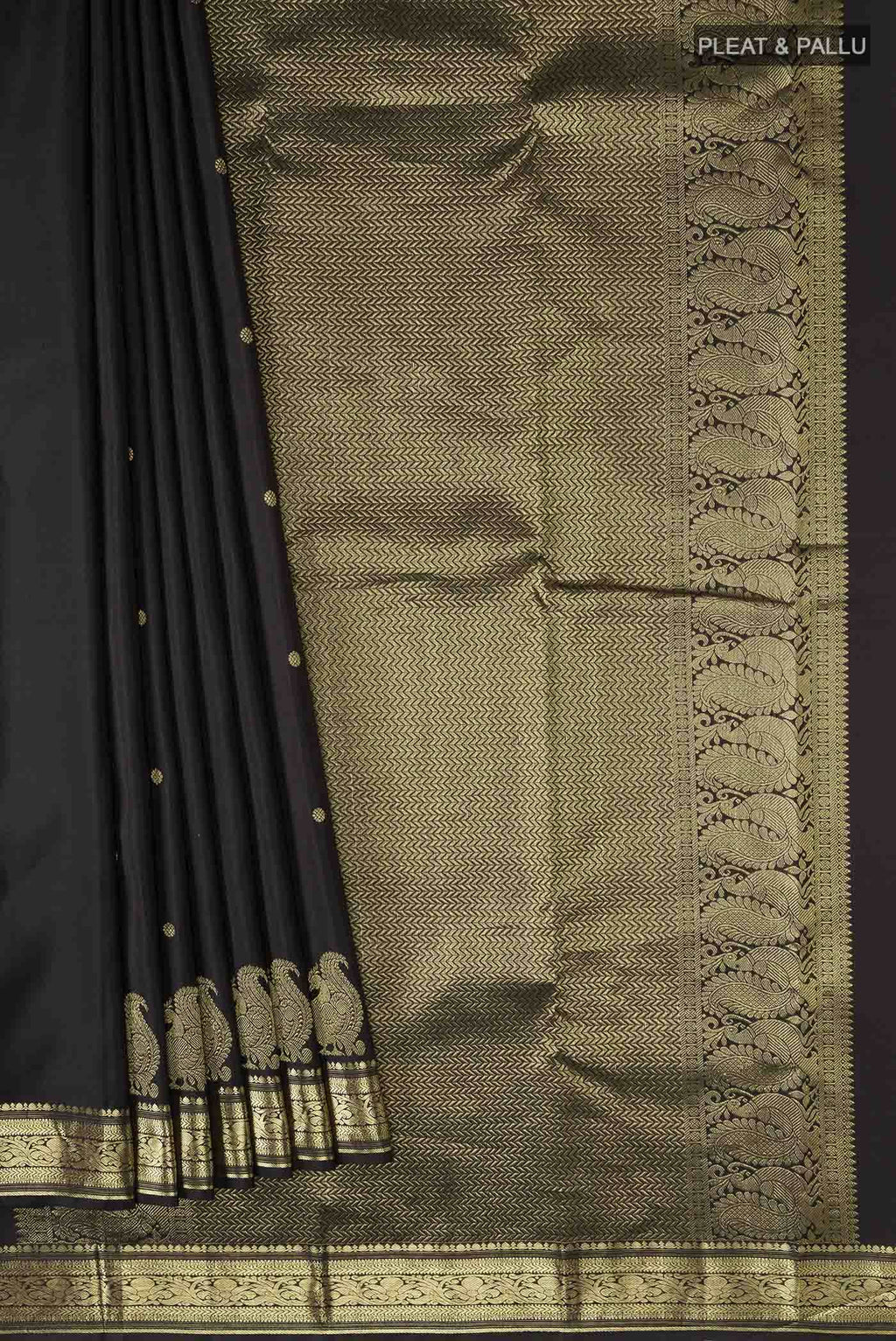 Black Kanchipuram Silk Saree