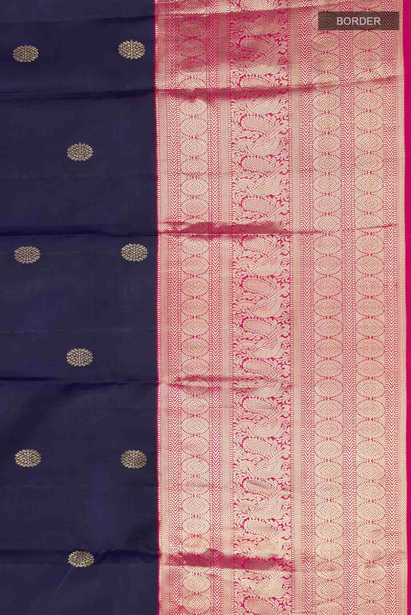 Navy Blue Kanchipuram Silk Saree