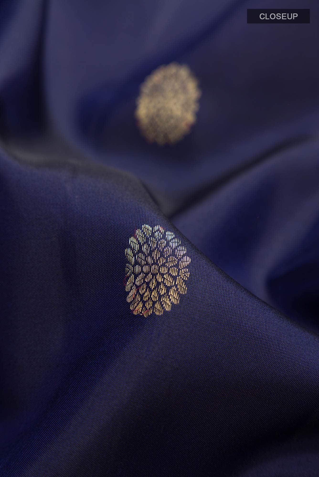 Navy Blue Kanchipuram Silk Saree