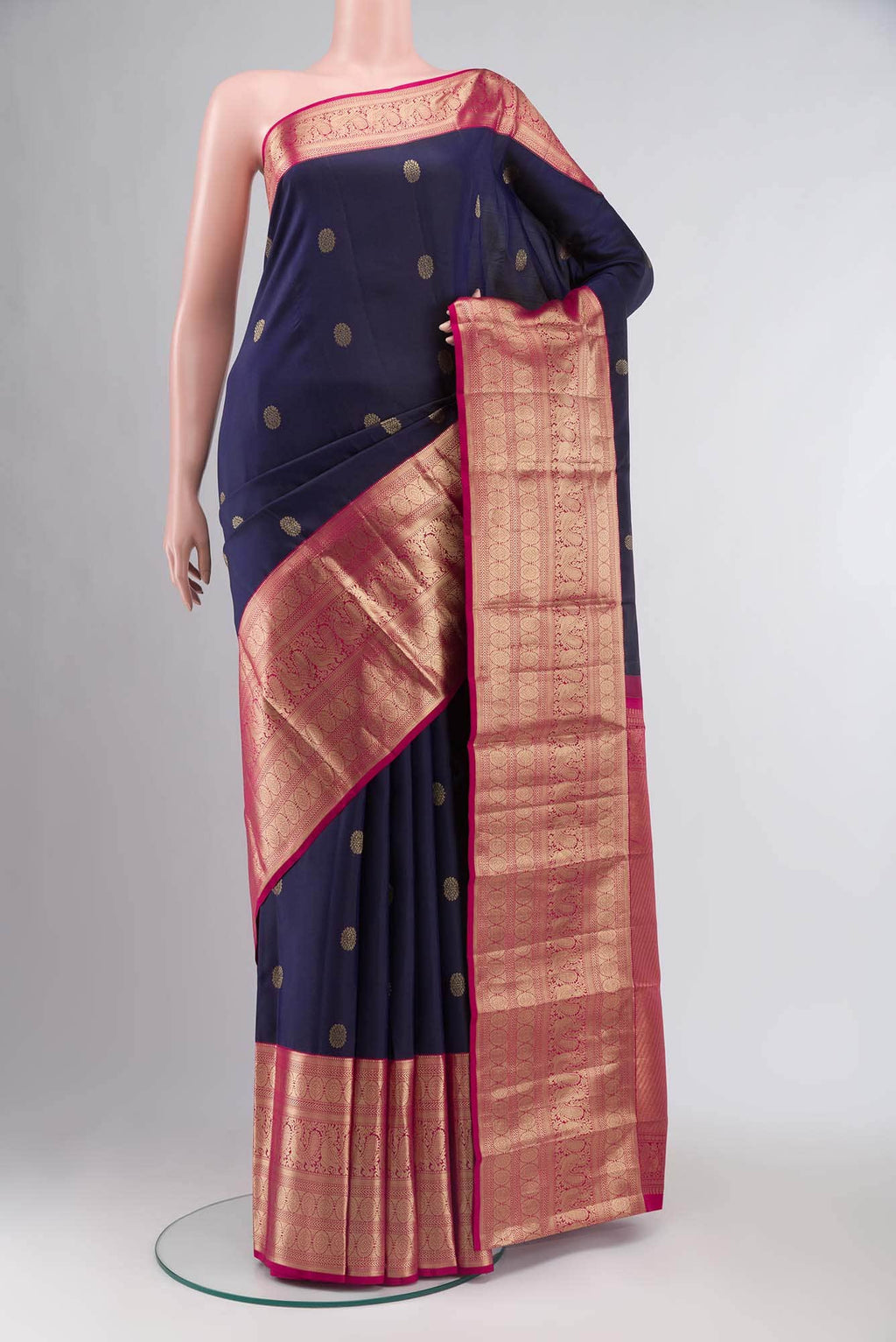 Navy Blue Kanchipuram Silk Saree