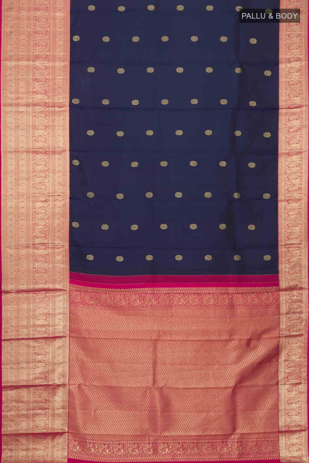 Navy Blue Kanchipuram Silk Saree