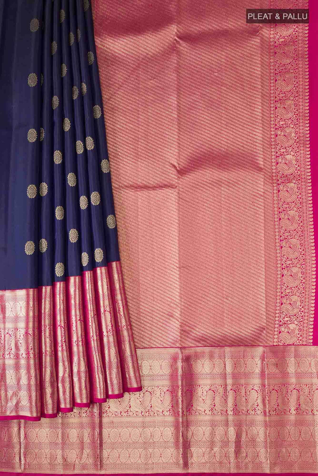 Navy Blue Kanchipuram Silk Saree