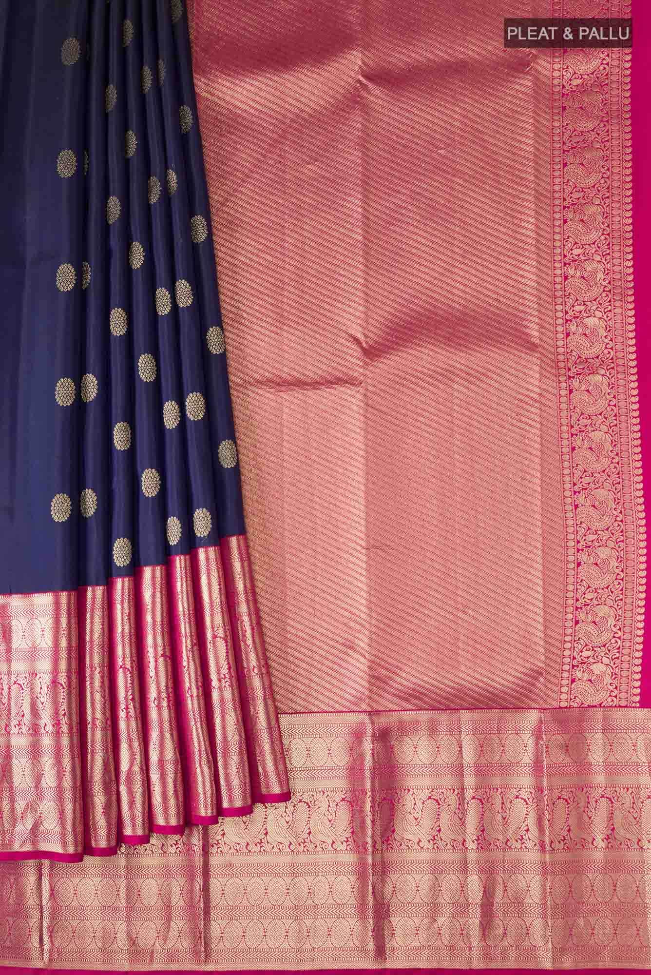 Navy Blue Kanchipuram Silk Saree