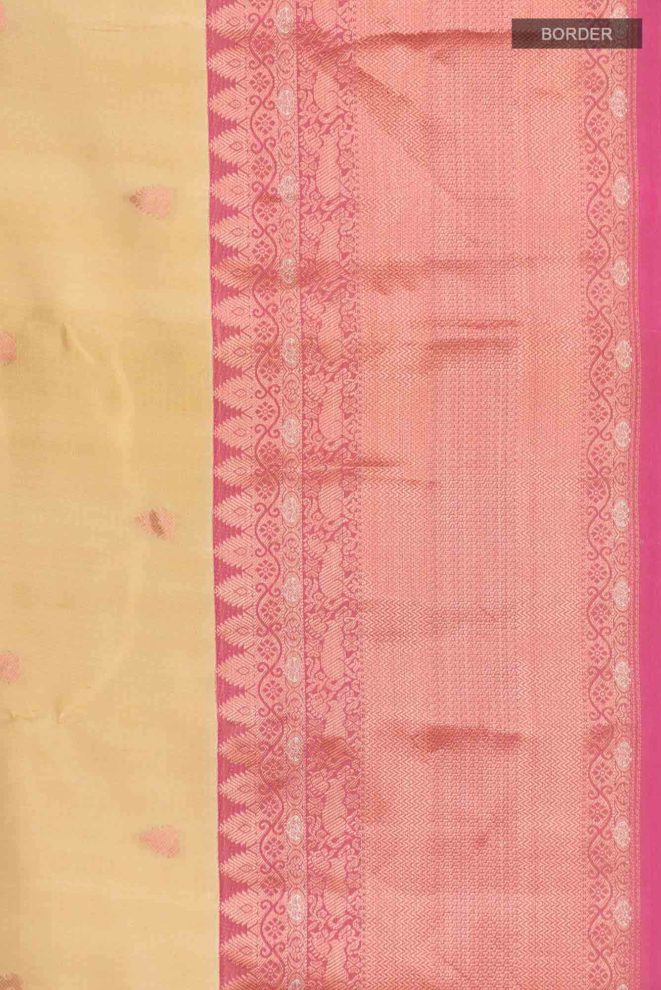 Beige Kanchipuram Silk Saree
