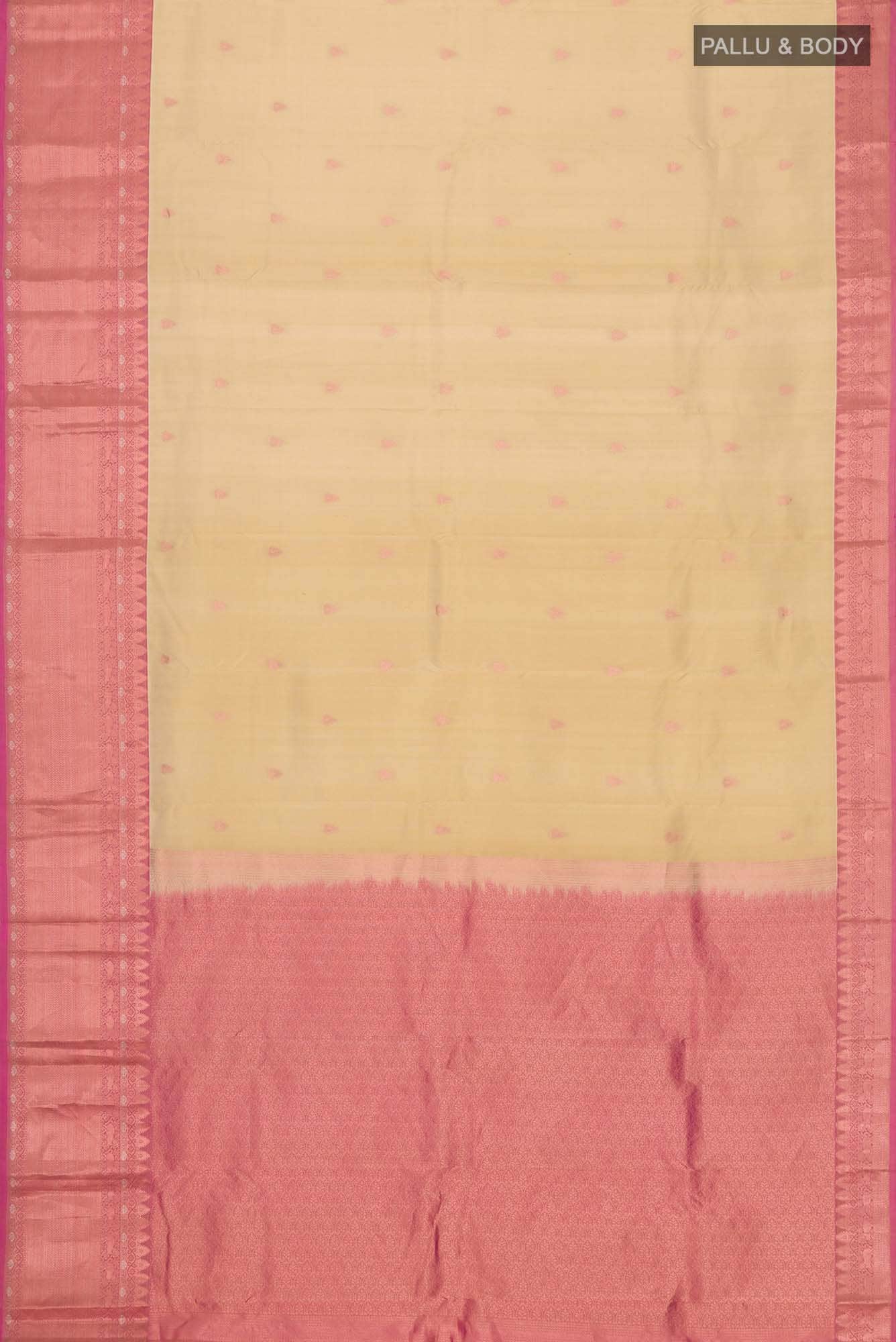 Beige Kanchipuram Silk Saree