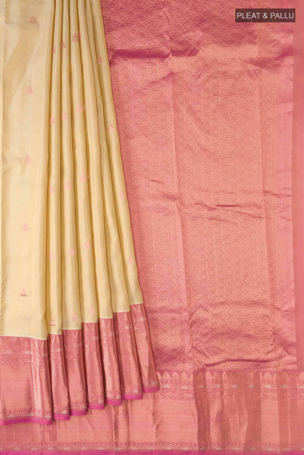 Beige Kanchipuram Silk Saree