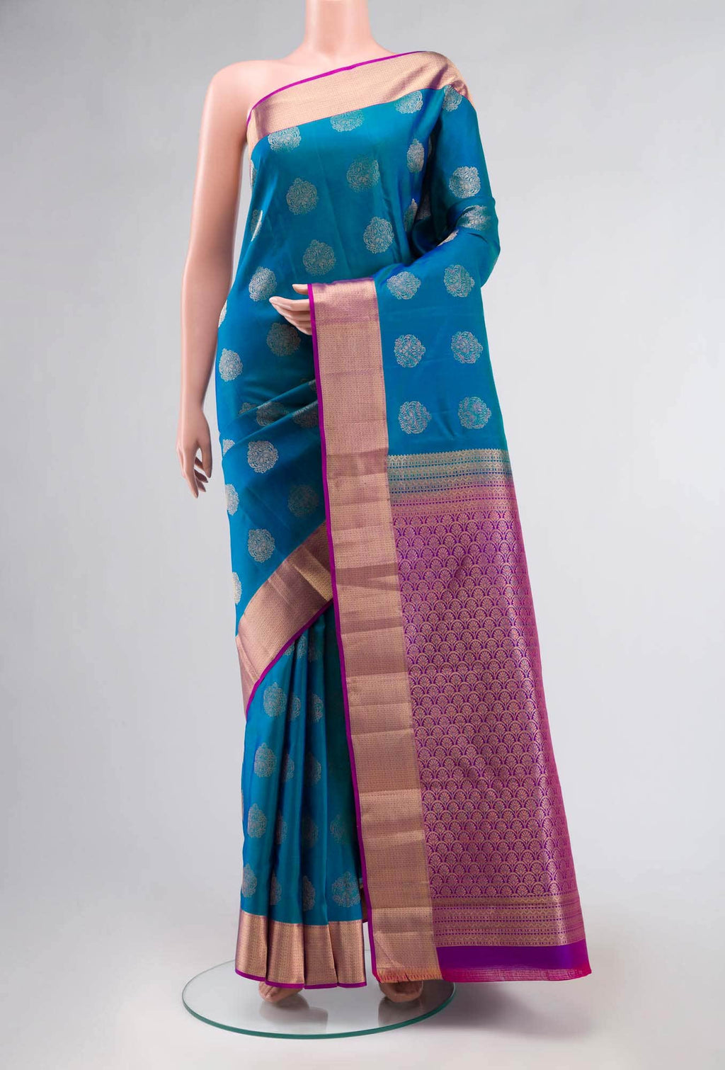 Blue Kanchipuram Silk Saree