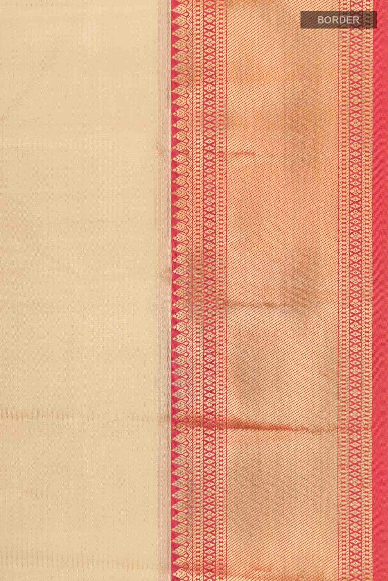Beige Kanchipuram Silk Saree