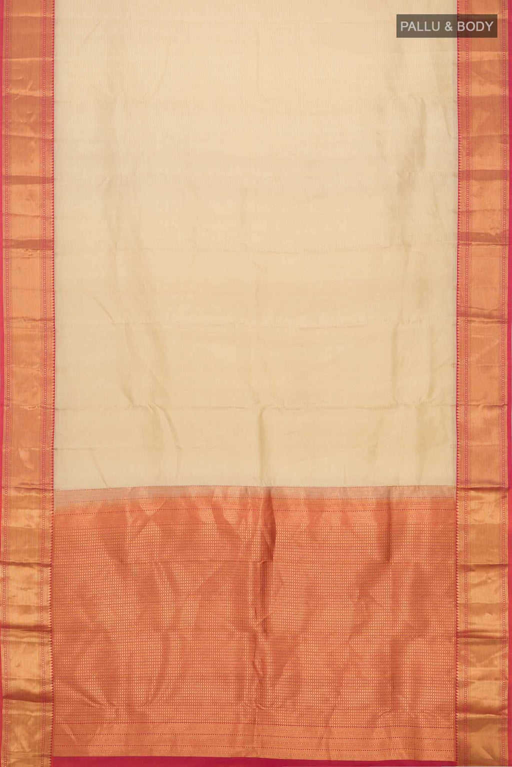 Beige Kanchipuram Silk Saree