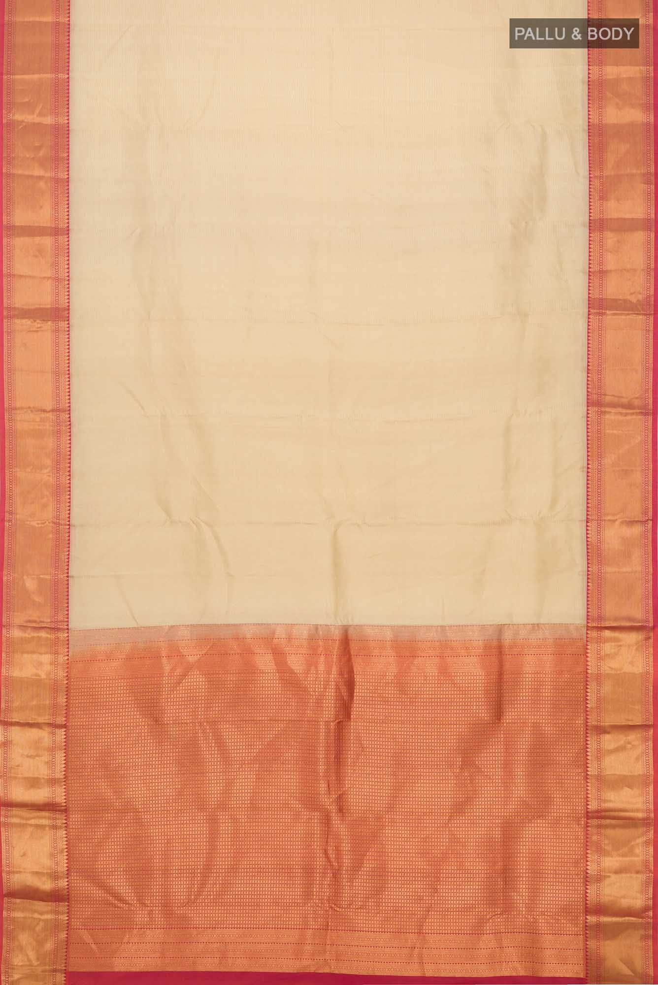 Beige Kanchipuram Silk Saree