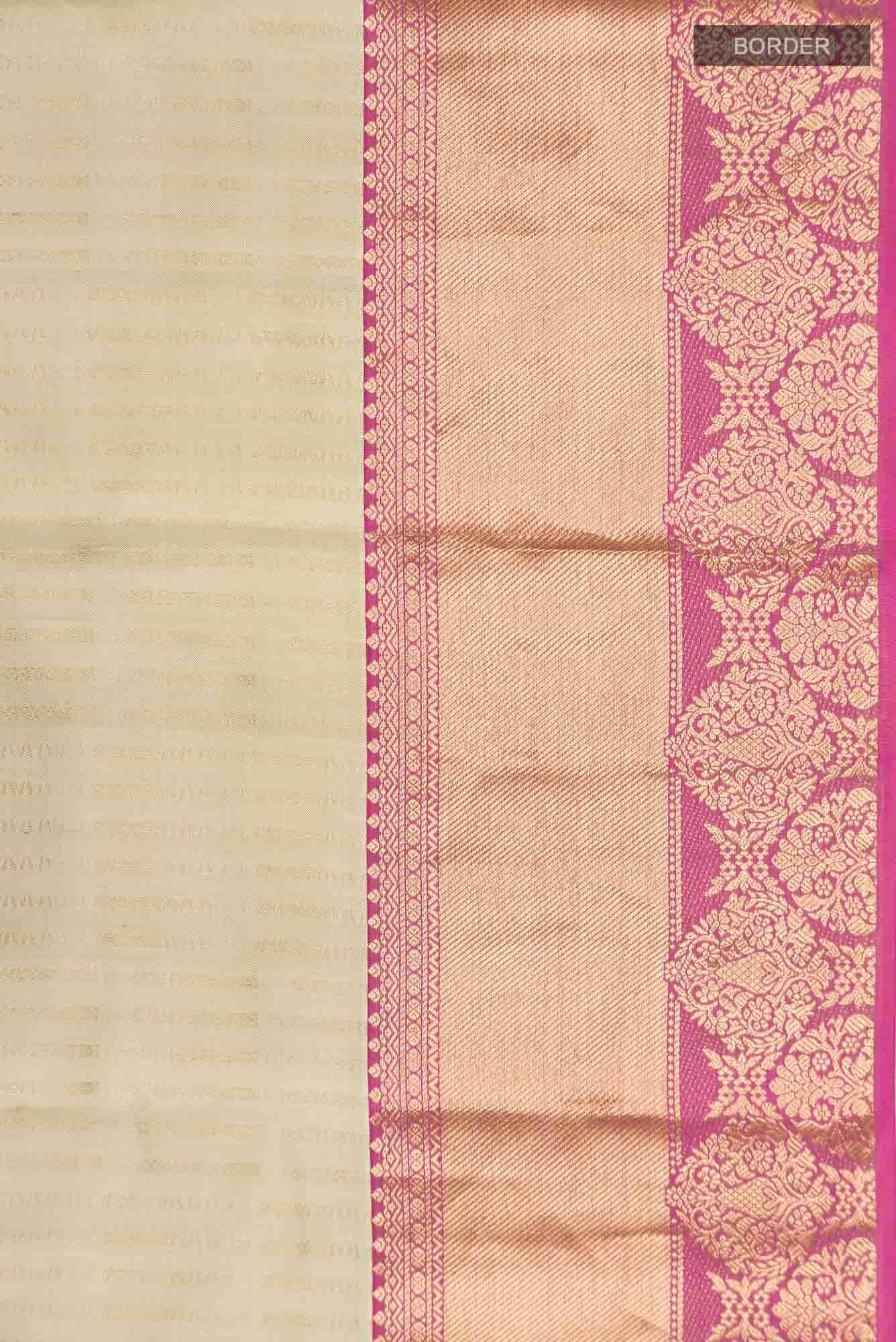 Beige Kanchipuram Silk Saree