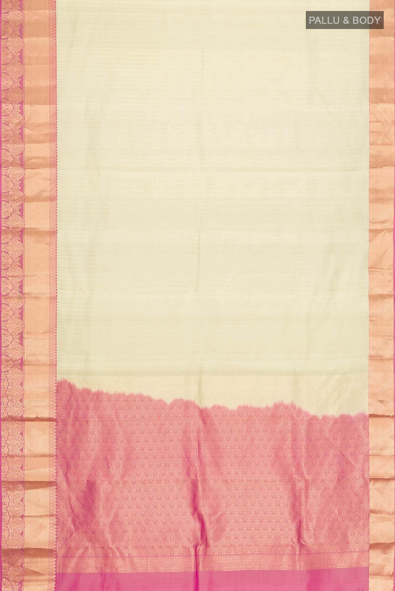 Beige Kanchipuram Silk Saree