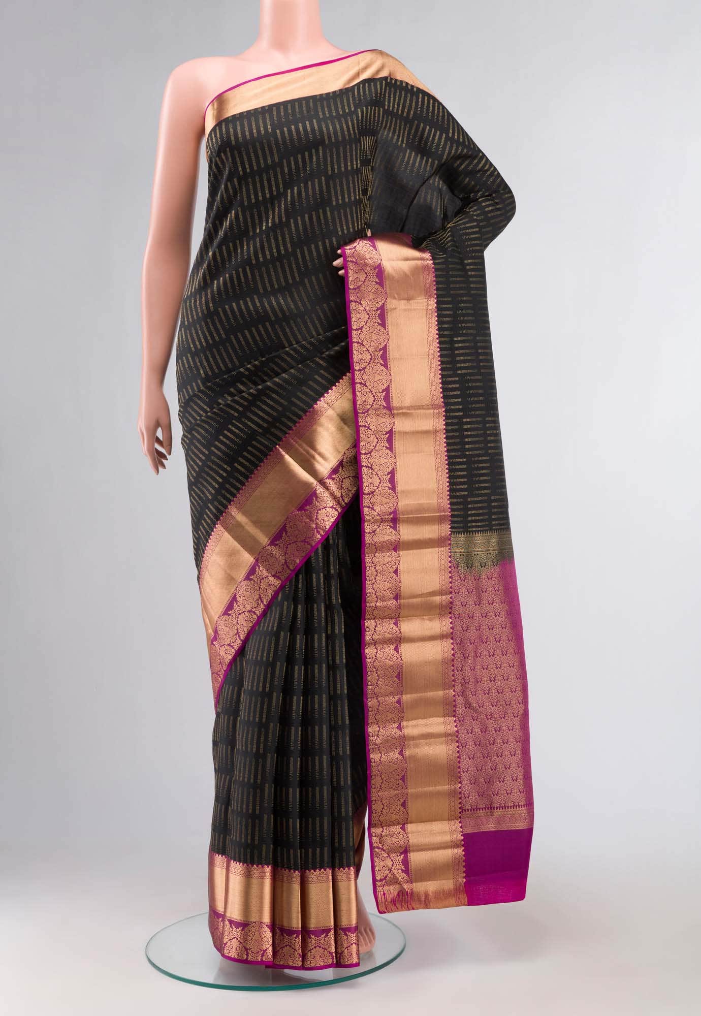 Black Kanchipuram Silk Saree