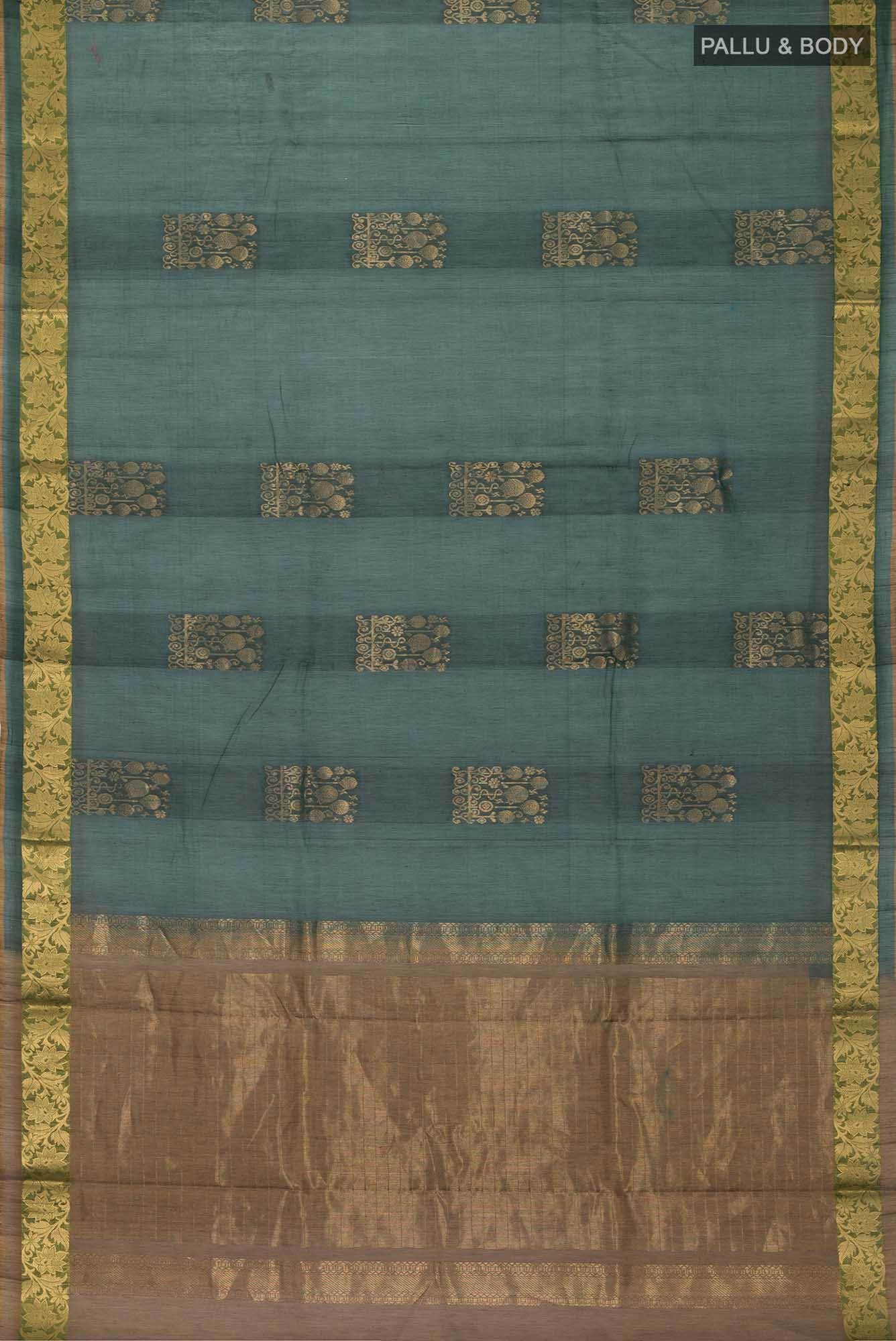 Bottle Green Silk Cotton Saree