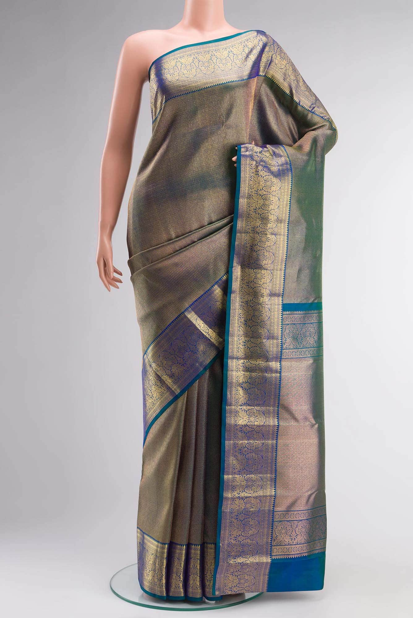 Blue Kanchipuram Silk Saree