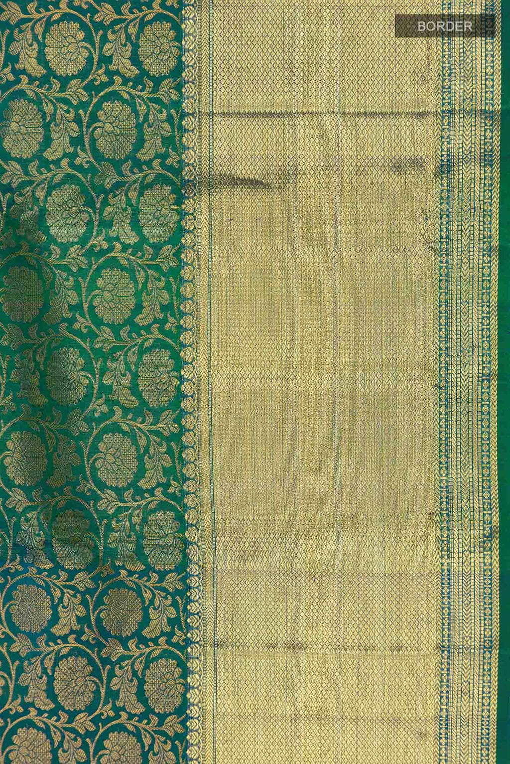 Blue with Green Dual Tone Kanchipuram Silk Saree