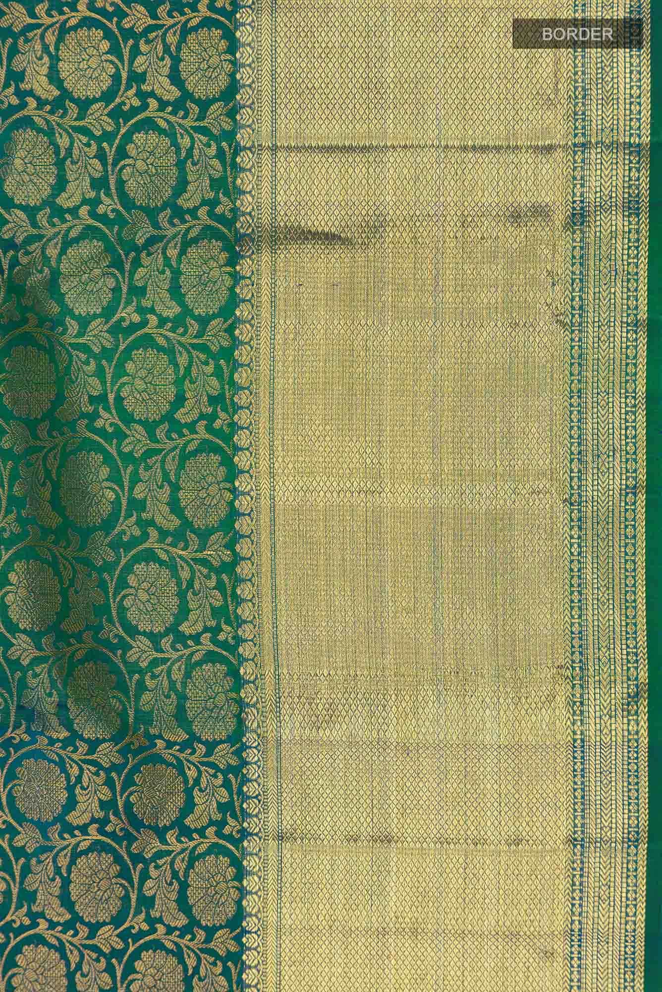 Blue with Green Dual Tone Kanchipuram Silk Saree