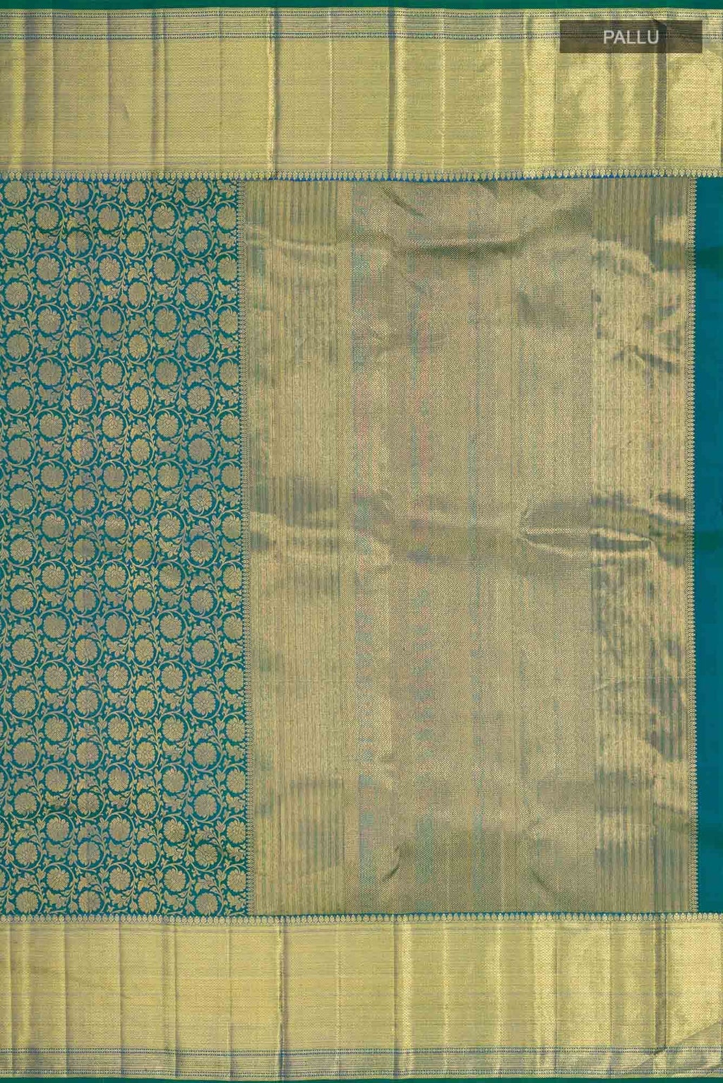 Blue with Green Dual Tone Kanchipuram Silk Saree