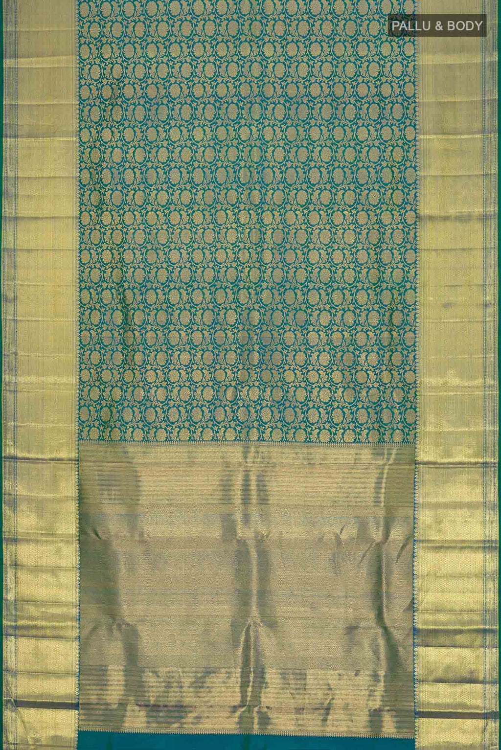 Blue with Green Dual Tone Kanchipuram Silk Saree