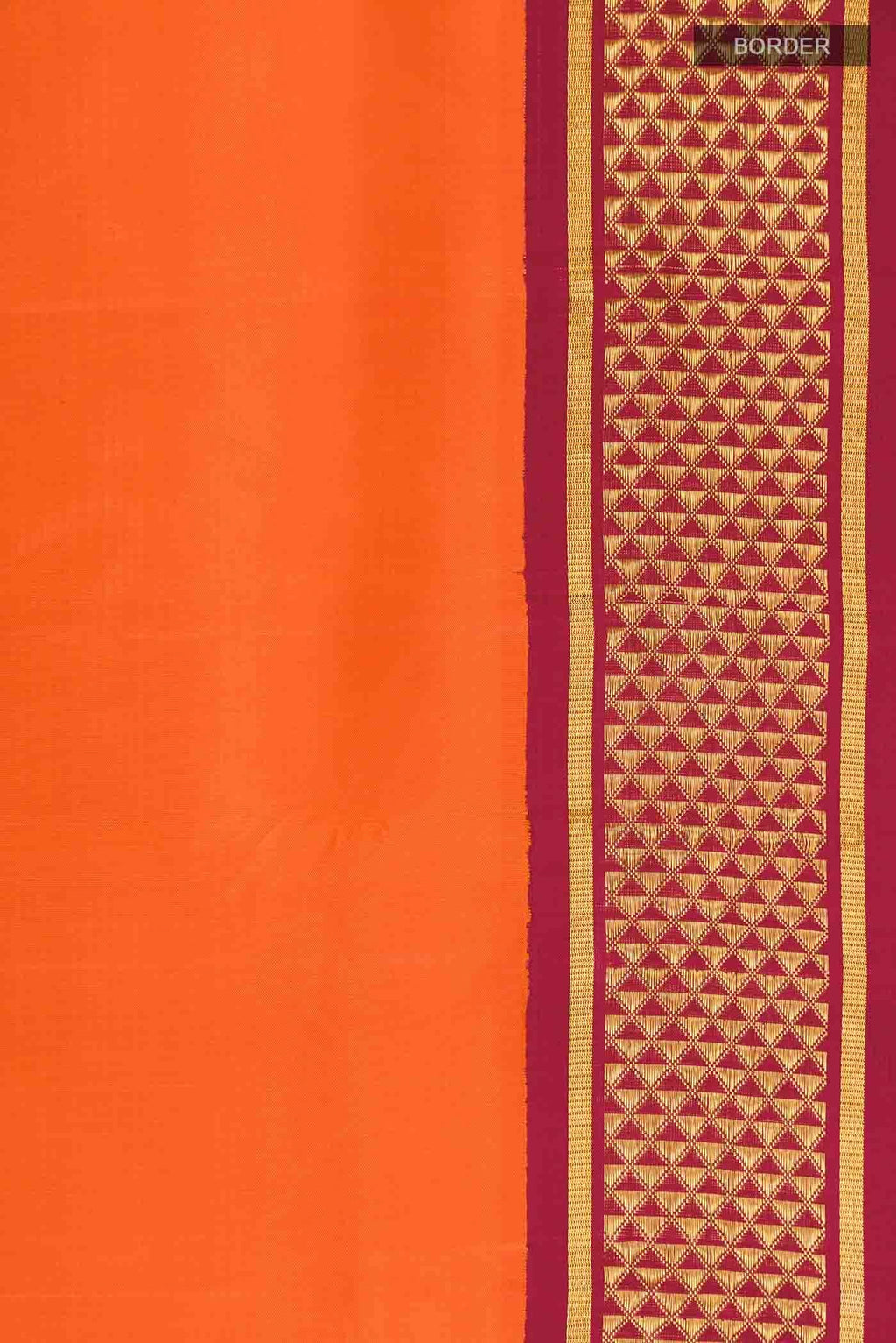 Pure Silk Pure Zari Orange Kanchipuram Nine Yards Saree