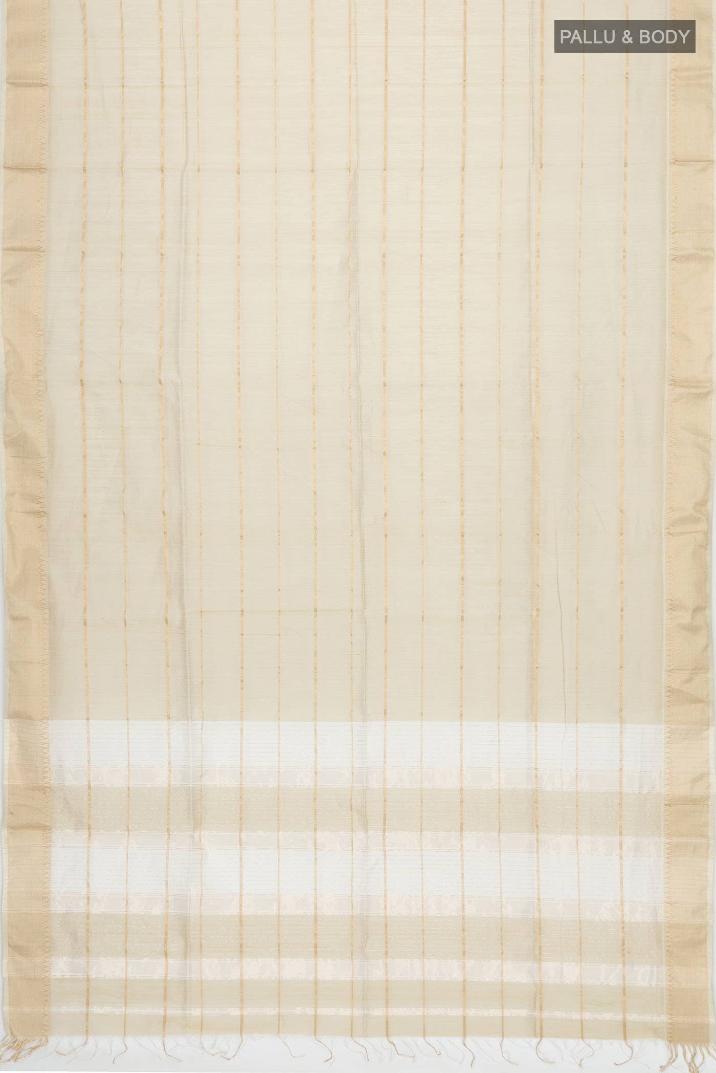 Beige Maheshwari Silk Cotton Saree